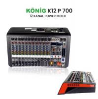 KÖNİG K-12P 700 2X350 WATT 12 KANAL POWER MİXER