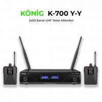 KÖNİG K-700 UHF 2x50 KANAL 2 YAKA MİKROFON