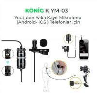 KÖNİG KYM-03 YOUTUBER YAKA KAYIT MİK ADROİD İOS