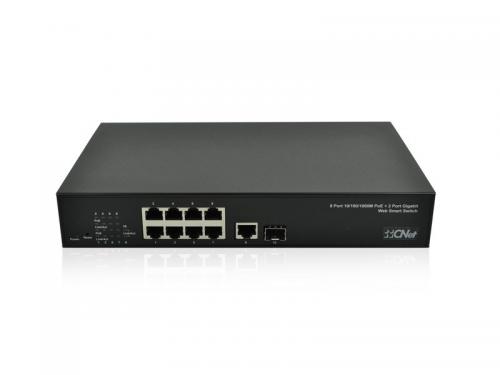 CNet CGS-802GSWP 8 Port Gigabit Ethernet + 2 SFP Web Yönetilebilir PoE+ Switch