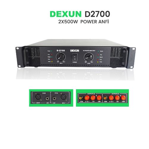 DEXUN D-2700 70V-100V 2X500W POWER ANFİ
