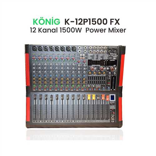 KÖNİG K-12P 1500 FX 2X750W 12 KANAL POWER MİXER