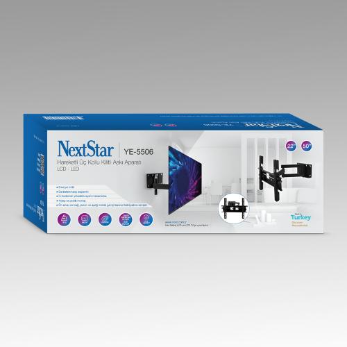 NextStar YE-5506 Hareketli Üç Kollu Kilitli Televizyon Askı Aparatı